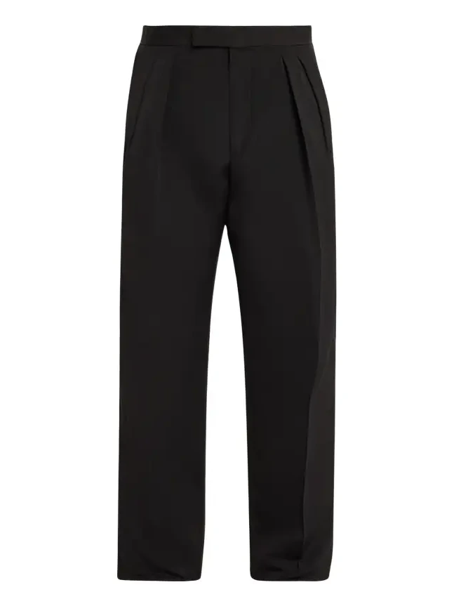 Men's Straight-Leg Double-Pleated Trousers