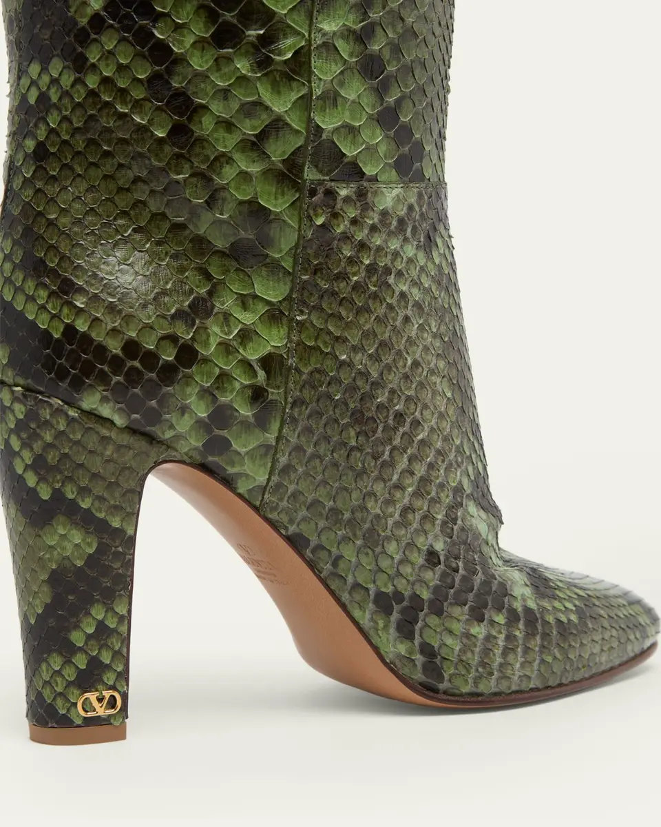 Valentino Garavani 85mm Pattie Snakeskin Knee-High Boots | Thumbnail 5