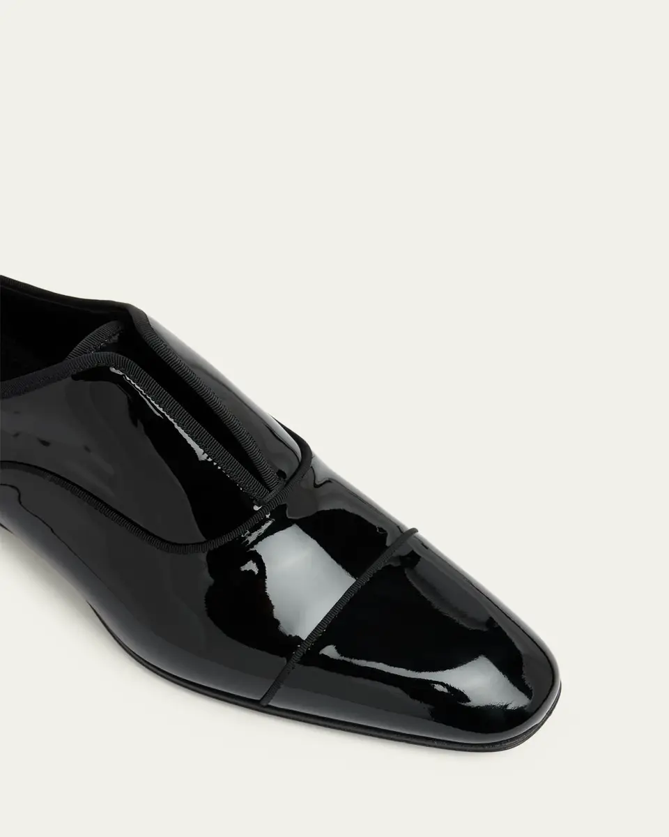 Christian Louboutin Men's Alphamale Galvin Patent Leather Cap-Toe Loafers | Thumbnail 3