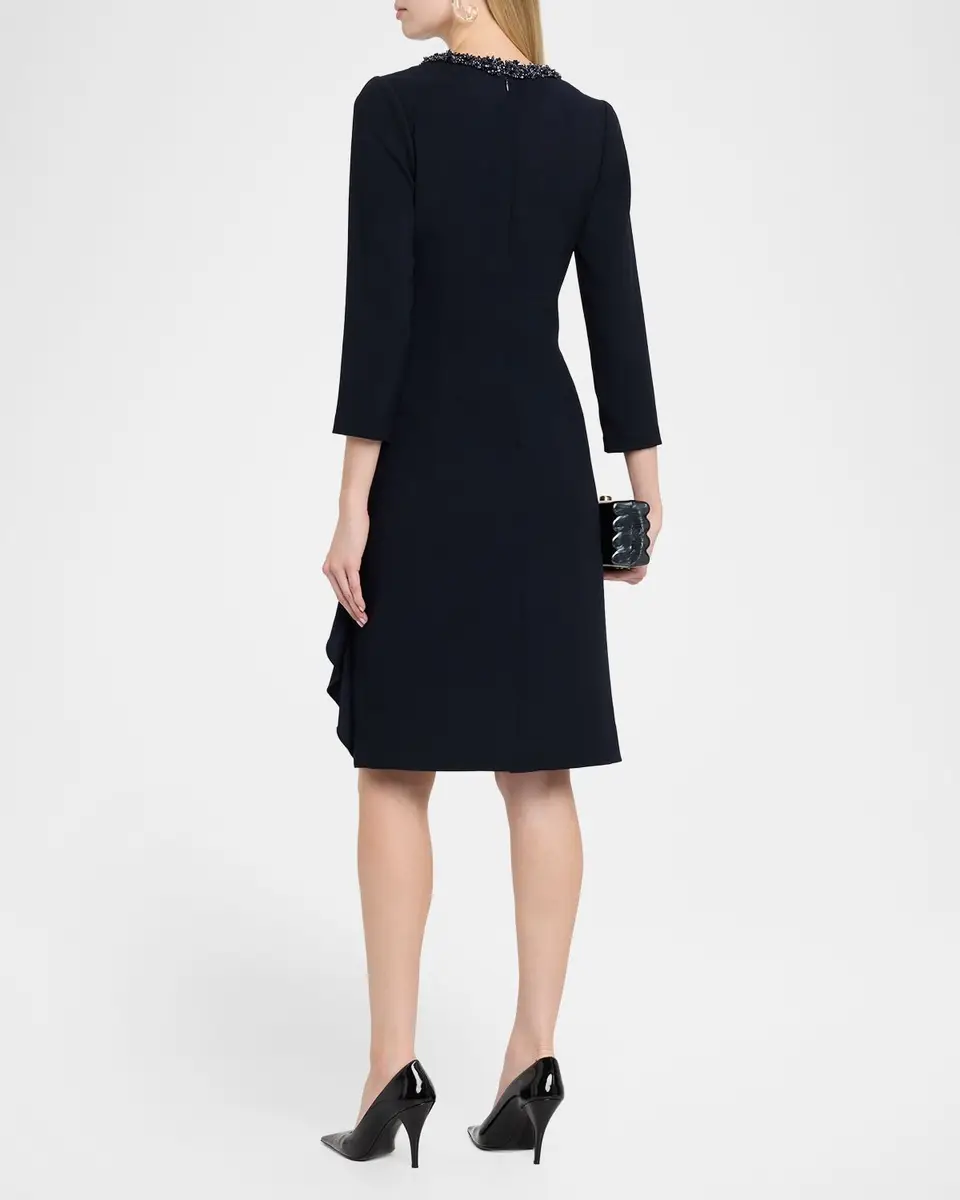Rickie Freeman for Teri Jon Beaded Draped Crepe Dress | Thumbnail 3 Rickie Freeman for Teri Jon Beaded Draped Crepe Dress | Thumbnail 3
