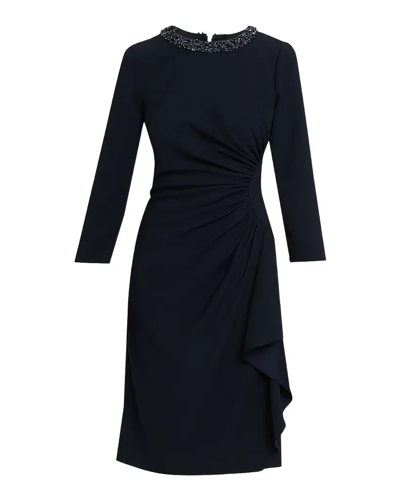 Rickie Freeman for Teri Jon Beaded Draped Crepe Dress | Image 1 Rickie Freeman for Teri Jon Beaded Draped Crepe Dress | Image 1