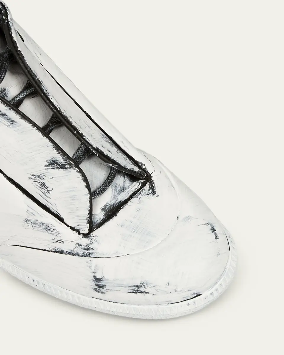 Maison Margiela Men's Future Bianchetto Leather Mid-Top Sneakers | Thumbnail 4