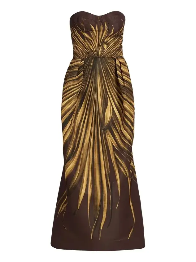 Palm Faille Sleeveless Bustier Gown Palm Faille Sleeveless Bustier Gown