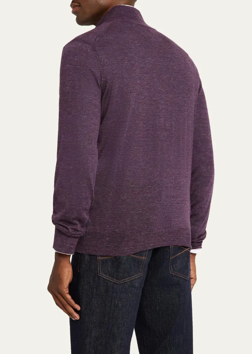 Brunello Cucinelli Men's Cashmere-Blend Quarter-Zip Sweater | Thumbnail 13 Brunello Cucinelli Men's Cashmere-Blend Quarter-Zip Sweater | Thumbnail 13