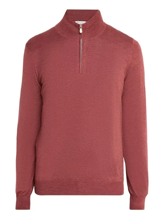 Men's Cashmere-Blend Quarter-Zip Sweater Men's Cashmere-Blend Quarter-Zip Sweater
