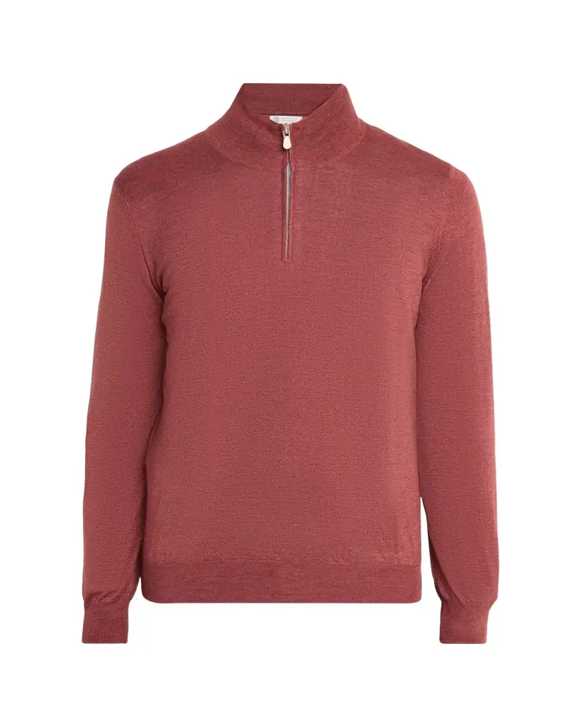 Brunello Cucinelli Men's Cashmere-Blend Quarter-Zip Sweater | Image 1 Brunello Cucinelli Men's Cashmere-Blend Quarter-Zip Sweater | Image 1