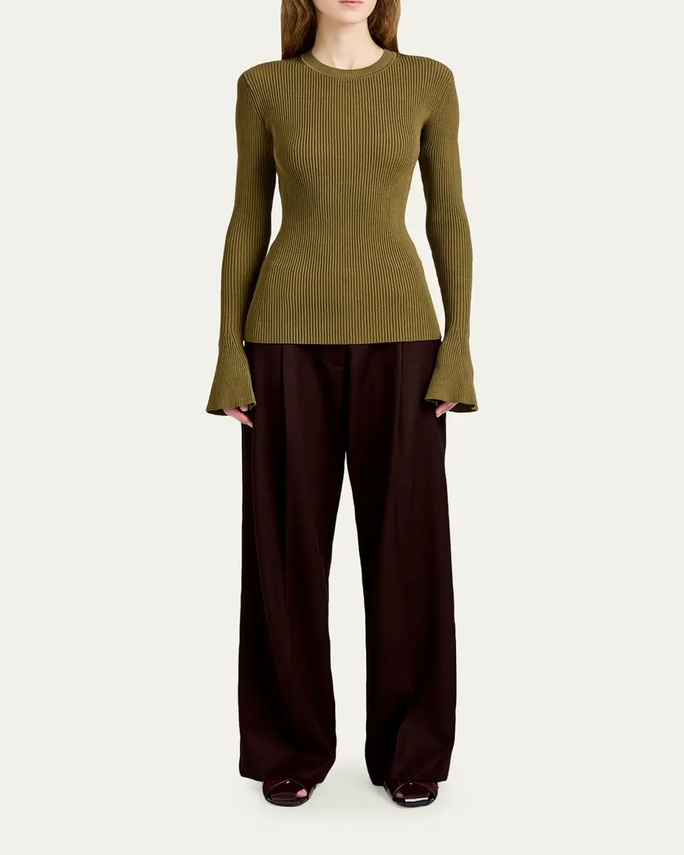 Proenza Schouler Nir Bell Sleeve Ribbed Sweater | Thumbnail 2 Proenza Schouler Nir Bell Sleeve Ribbed Sweater | Thumbnail 2
