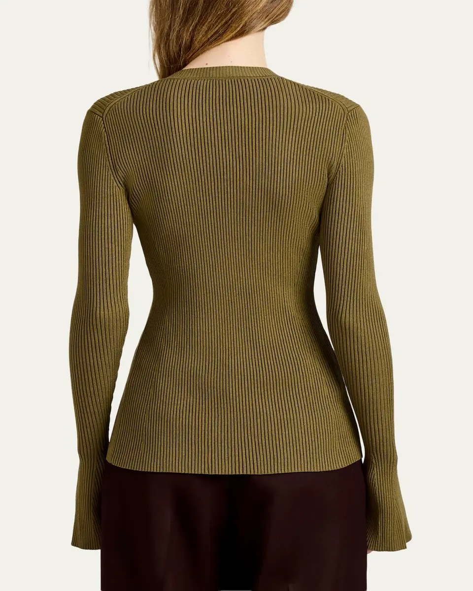 Proenza Schouler Nir Bell Sleeve Ribbed Sweater | Thumbnail 3 Proenza Schouler Nir Bell Sleeve Ribbed Sweater | Thumbnail 3