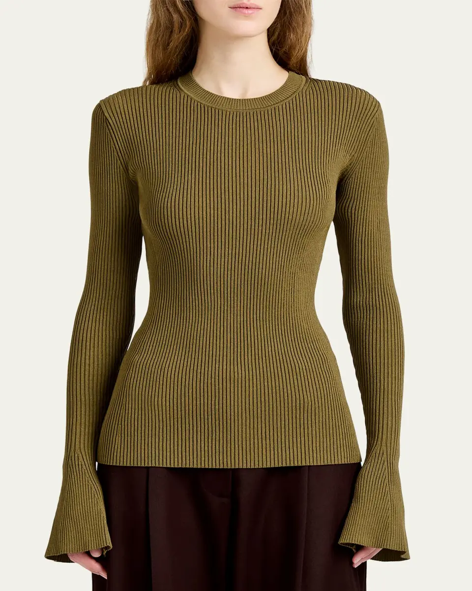 Proenza Schouler Nir Bell Sleeve Ribbed Sweater | Thumbnail 4 Proenza Schouler Nir Bell Sleeve Ribbed Sweater | Thumbnail 4