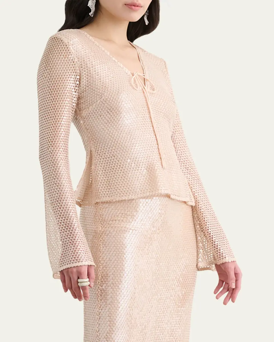 Toccin Zuri Sequined V-Neck Top | Thumbnail 4 Toccin Zuri Sequined V-Neck Top | Thumbnail 4