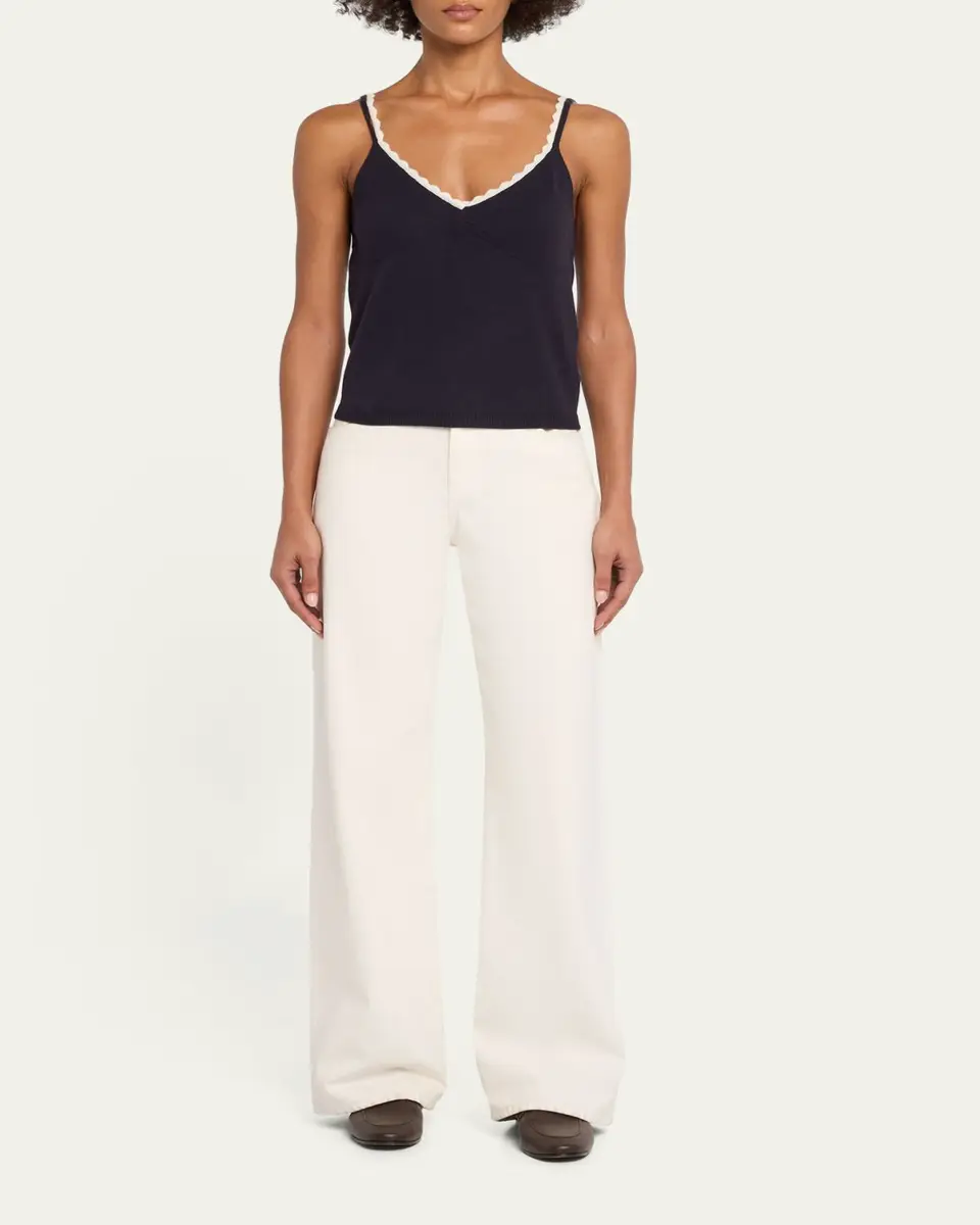 OFFICINE GÉNÉRALE Loa Scallop-Trim Knit Tank Top | Thumbnail 2 OFFICINE GÉNÉRALE Loa Scallop-Trim Knit Tank Top | Thumbnail 2
