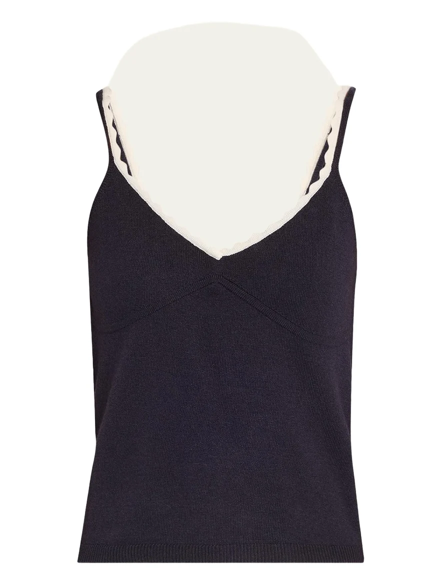 Loa Scallop-Trim Knit Tank Top