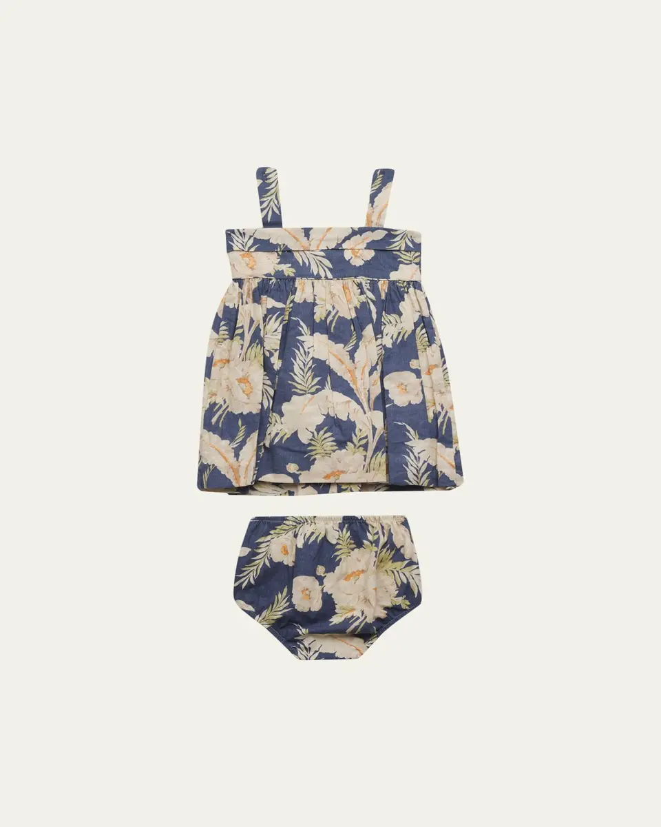 Ralph Lauren Girl's Floral Linen-Cotton Dress & Bloomers Set | Thumbnail 2 Ralph Lauren Girl's Floral Linen-Cotton Dress & Bloomers Set | Thumbnail 2