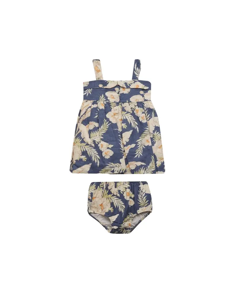 Ralph Lauren Girl's Floral Linen-Cotton Dress & Bloomers Set, Size 3M-24M | Image 1 Ralph Lauren Girl's Floral Linen-Cotton Dress & Bloomers Set, Size 3M-24M | Image 1