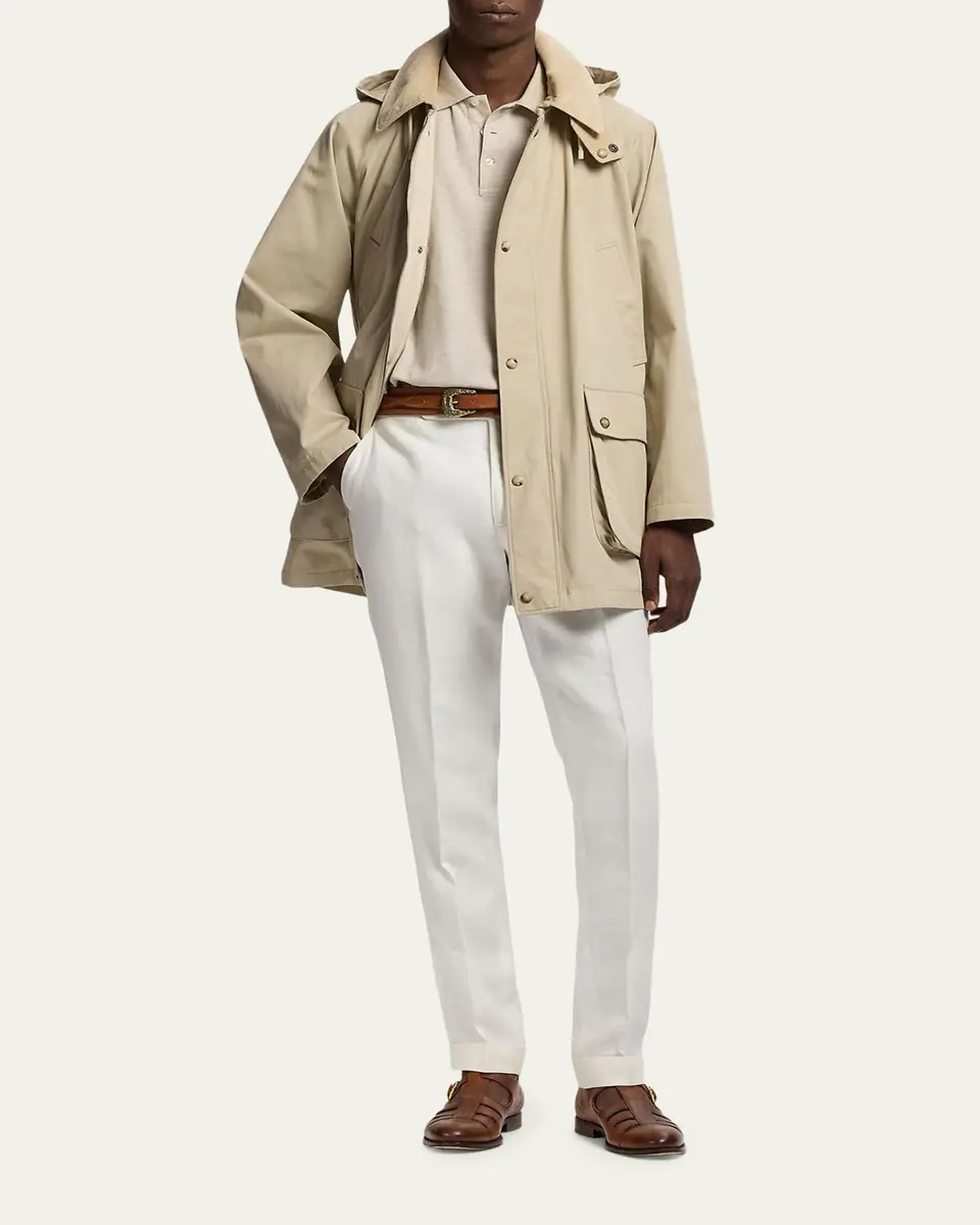 Ralph Lauren Purple Label Men's Ventile Twill Hooded Car Coat | Thumbnail 2