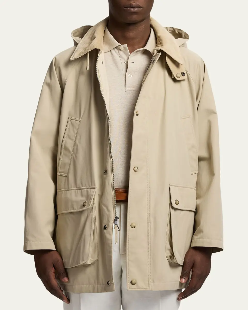 Ralph Lauren Purple Label Men's Ventile Twill Hooded Car Coat | Thumbnail 4