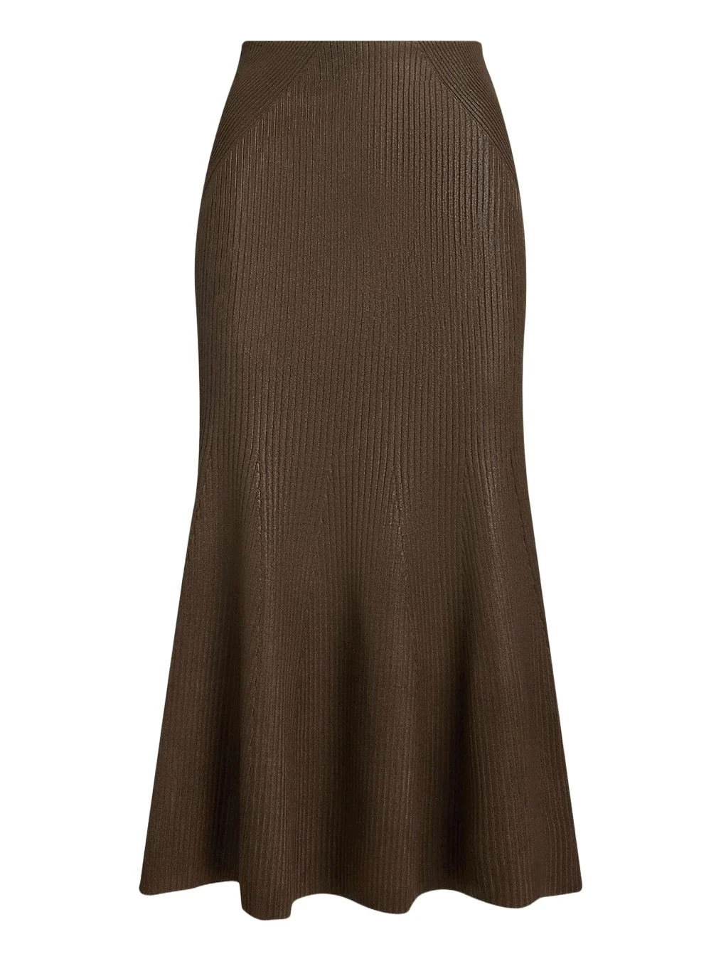 Adrianna Foiled Rib-Knit Sweater Skirt