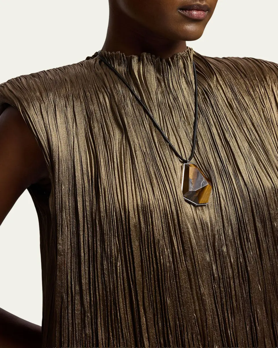 Ralph Lauren Collection Virna Pleated Lamé Cocktail Dress | Thumbnail 5 Ralph Lauren Collection Virna Pleated Lamé Cocktail Dress | Thumbnail 5