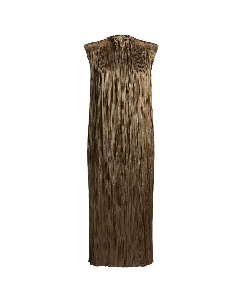 Ralph Lauren Collection Virna Pleated Lamé Cocktail Dress | Image 1 Ralph Lauren Collection Virna Pleated Lamé Cocktail Dress | Image 1