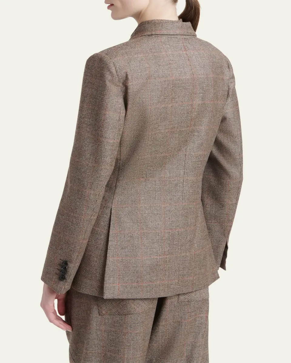 Kiton Wool-Cashmere Check Single-Breasted Jacket | Thumbnail 3 Kiton Wool-Cashmere Check Single-Breasted Jacket | Thumbnail 3