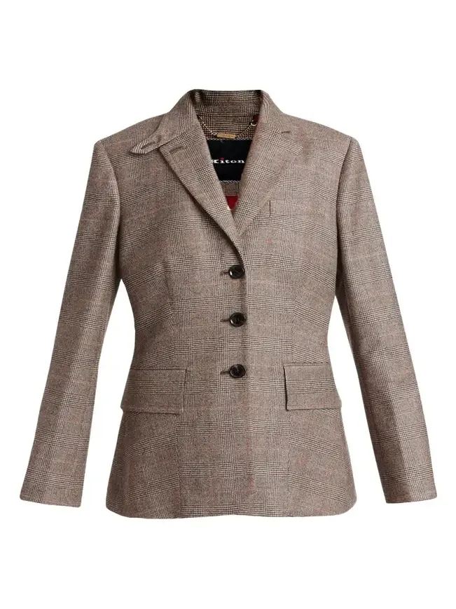 Wool-Cashmere Check Single-Breasted Jacket Wool-Cashmere Check Single-Breasted Jacket