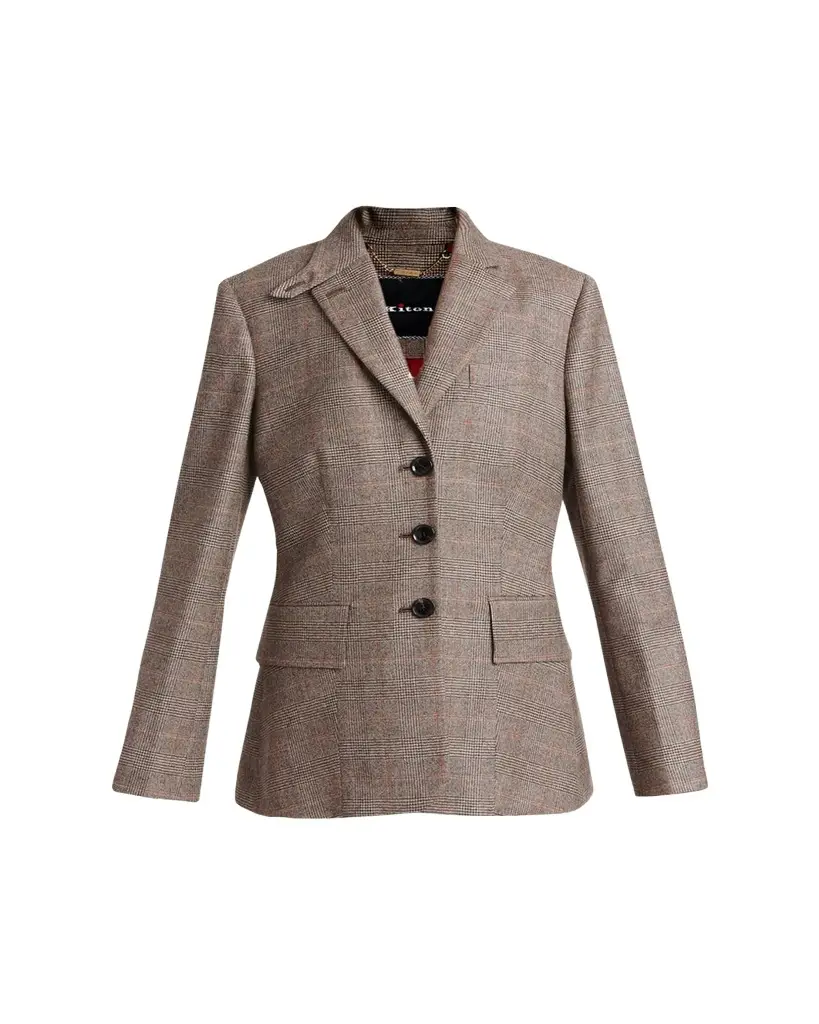 Kiton Wool-Cashmere Check Single-Breasted Jacket | Image 1 Kiton Wool-Cashmere Check Single-Breasted Jacket | Image 1