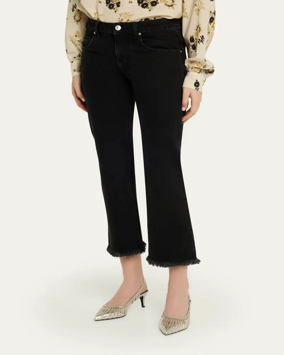Isabel Marant Ombela Frayed Straight-Leg Ankle Jeans | Thumbnail 4 Isabel Marant Ombela Frayed Straight-Leg Ankle Jeans | Thumbnail 4