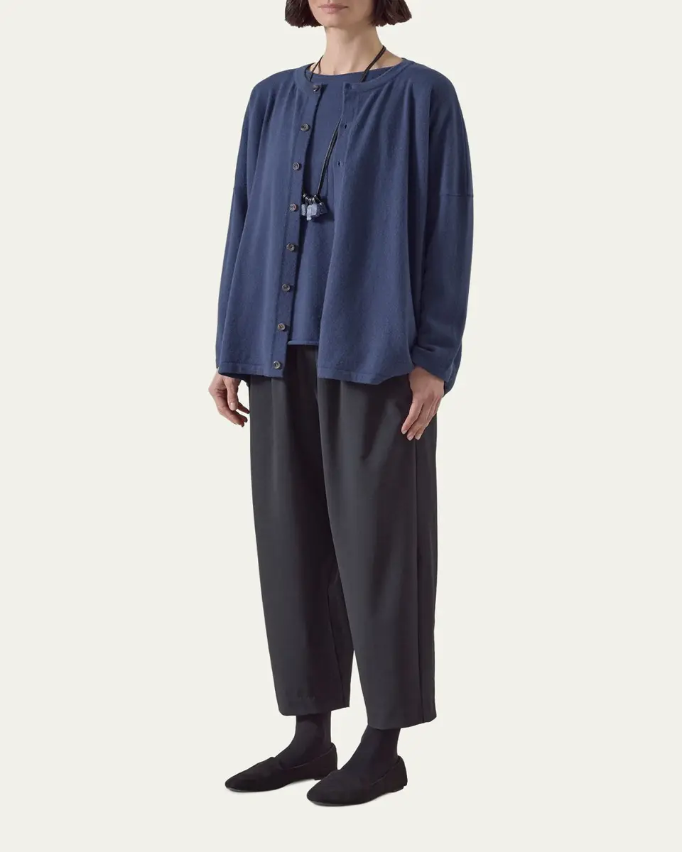 Eskandar Slim Sleeve Cardigan - Mid Plus Length | Thumbnail 2 Eskandar Slim Sleeve Cardigan - Mid Plus Length | Thumbnail 2