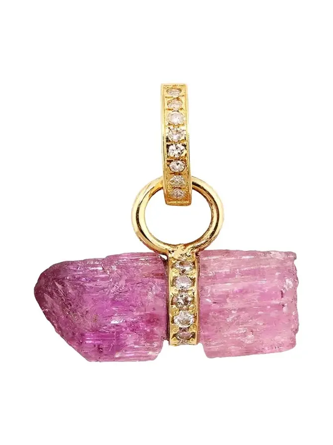 14K Pink Tanzanite Diamond Bar Charm 14K Pink Tanzanite Diamond Bar Charm