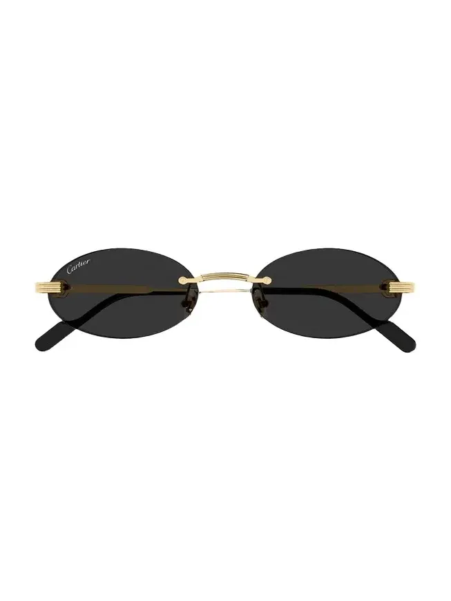 Men's Premiere de Rimless Oval Metal Sunglasses Men's Premiere de Rimless Oval Metal Sunglasses