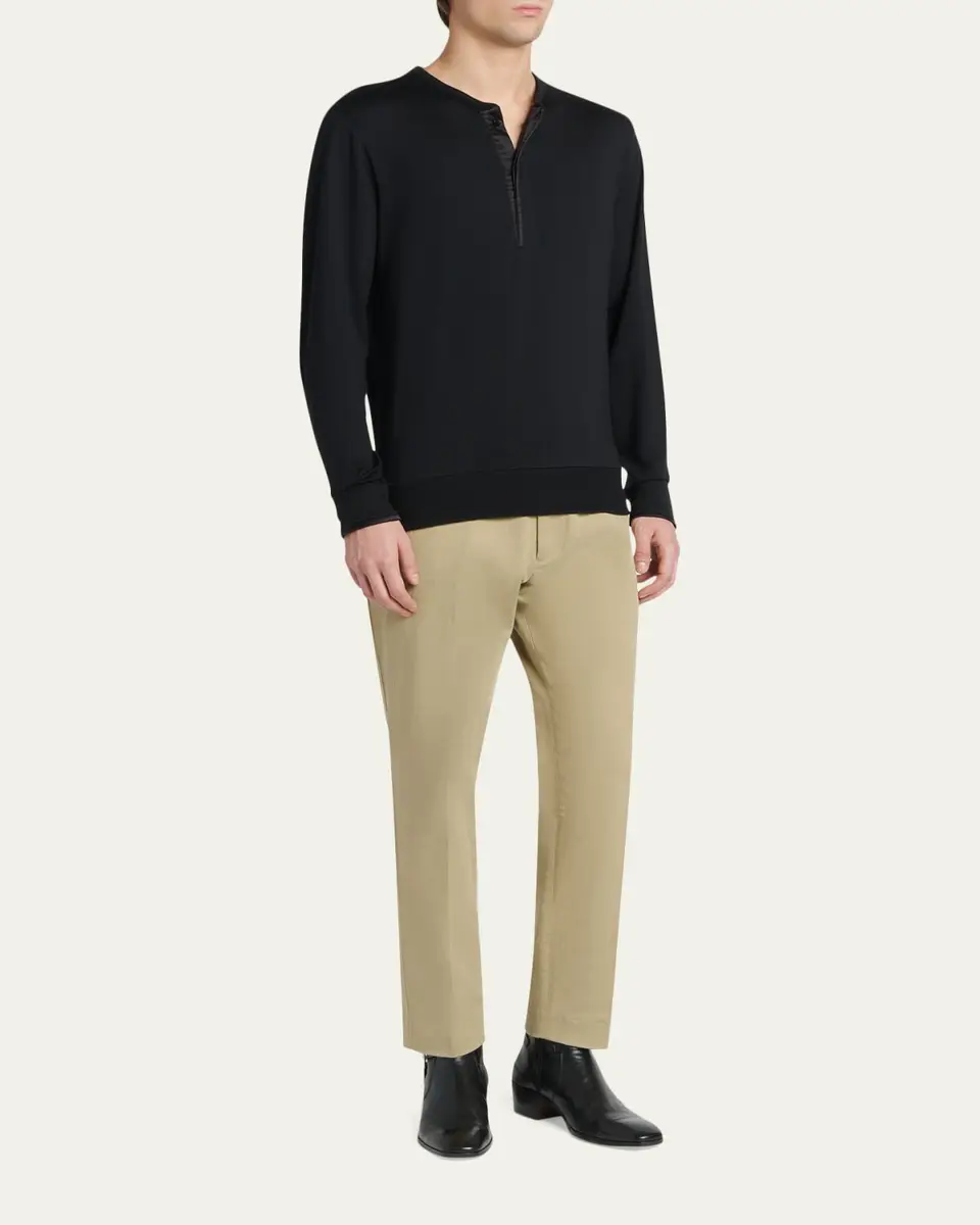 Tom Ford Men's Comfort Stretch Flat-Front Trousers | Thumbnail 2 Tom Ford Men's Comfort Stretch Flat-Front Trousers | Thumbnail 2