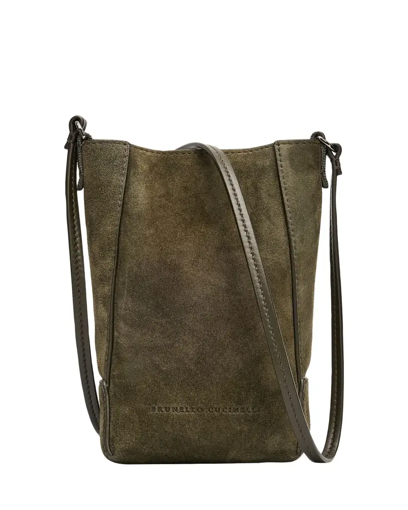 Brunello Cucinelli Suede Crossbody Bag | Image 1 Brunello Cucinelli Suede Crossbody Bag | Image 1
