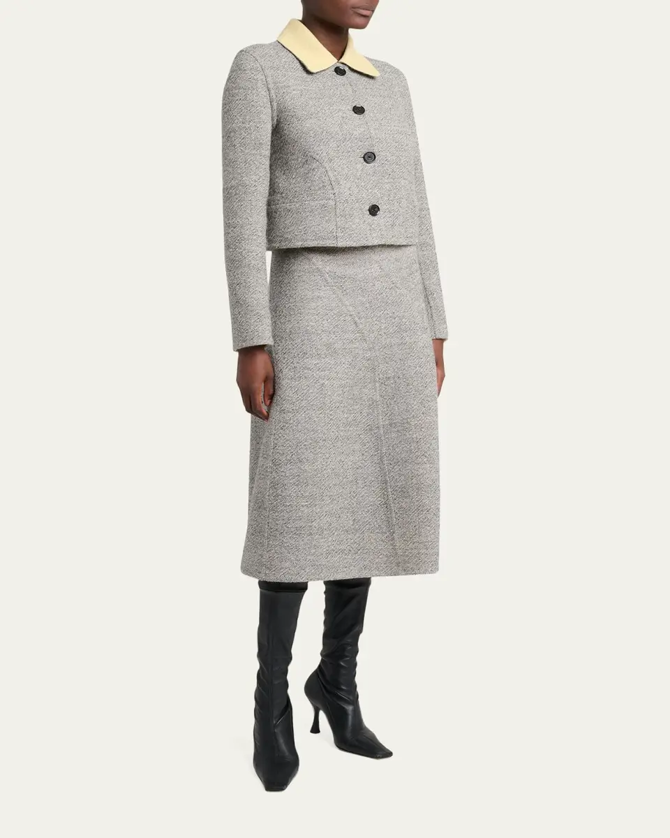 Proenza Schouler Gaelle Paneled Flare Midi Skirt | Thumbnail 2