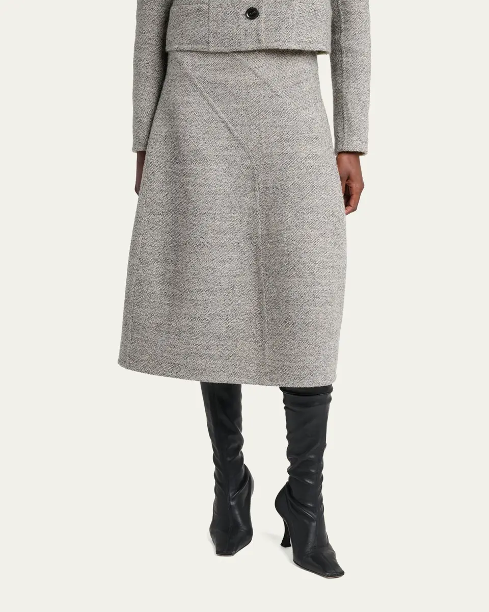 Proenza Schouler Gaelle Paneled Flare Midi Skirt | Thumbnail 4