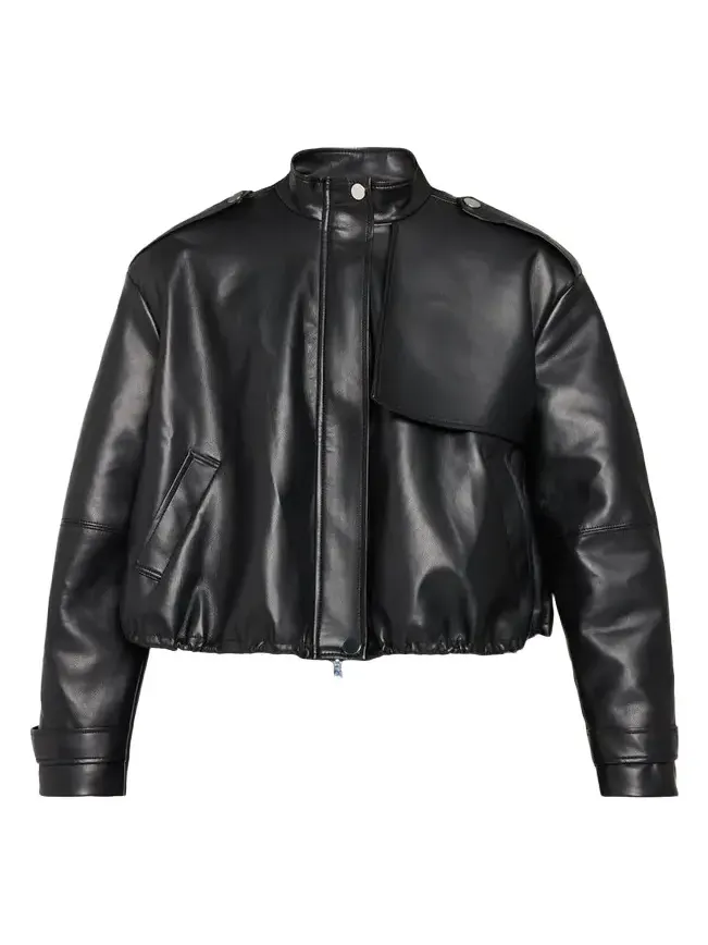 Alyssa Stand-Collar Faux Leather Jacket Alyssa Stand-Collar Faux Leather Jacket