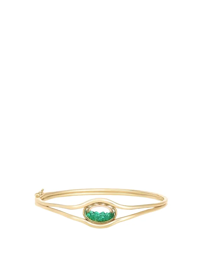 MORITZ GLIK 18K Yellow Gold Kaleidoscope Shaker Rastro Bracelet with Emeralds | Image 1 MORITZ GLIK 18K Yellow Gold Kaleidoscope Shaker Rastro Bracelet with Emeralds | Image 1