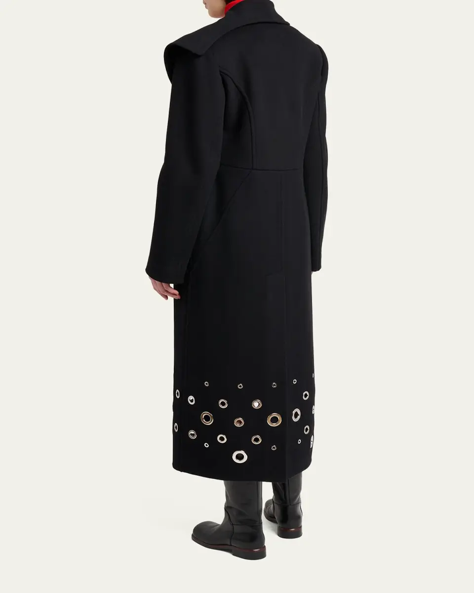 Proenza Schouler Alix Embellished Compact Melton Wool Long Coat | Thumbnail 3 Proenza Schouler Alix Embellished Compact Melton Wool Long Coat | Thumbnail 3