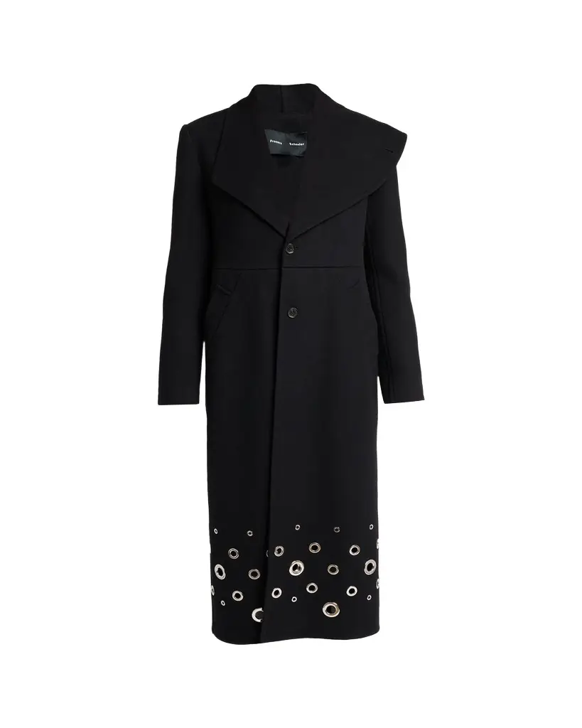 Proenza Schouler Alix Embellished Compact Melton Wool Long Coat | Image 1 Proenza Schouler Alix Embellished Compact Melton Wool Long Coat | Image 1