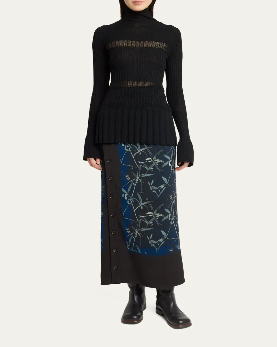 Proenza Schouler Rosario Striped Merino Wool Rib Turtleneck Sweater | Thumbnail 2 Proenza Schouler Rosario Striped Merino Wool Rib Turtleneck Sweater | Thumbnail 2