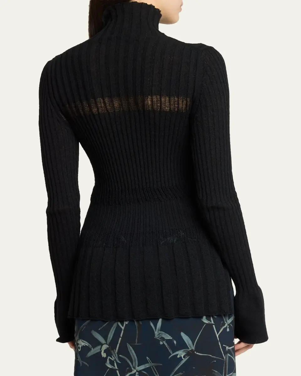 Proenza Schouler Rosario Striped Merino Wool Rib Turtleneck Sweater | Thumbnail 3 Proenza Schouler Rosario Striped Merino Wool Rib Turtleneck Sweater | Thumbnail 3