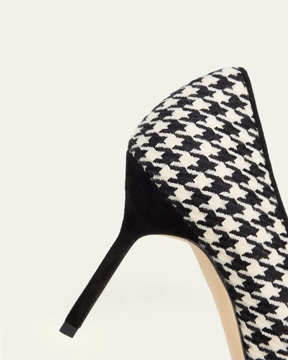 Manolo Blahnik 90mm BB Houndstooth Wool Pumps | Thumbnail 3 Manolo Blahnik 90mm BB Houndstooth Wool Pumps | Thumbnail 3