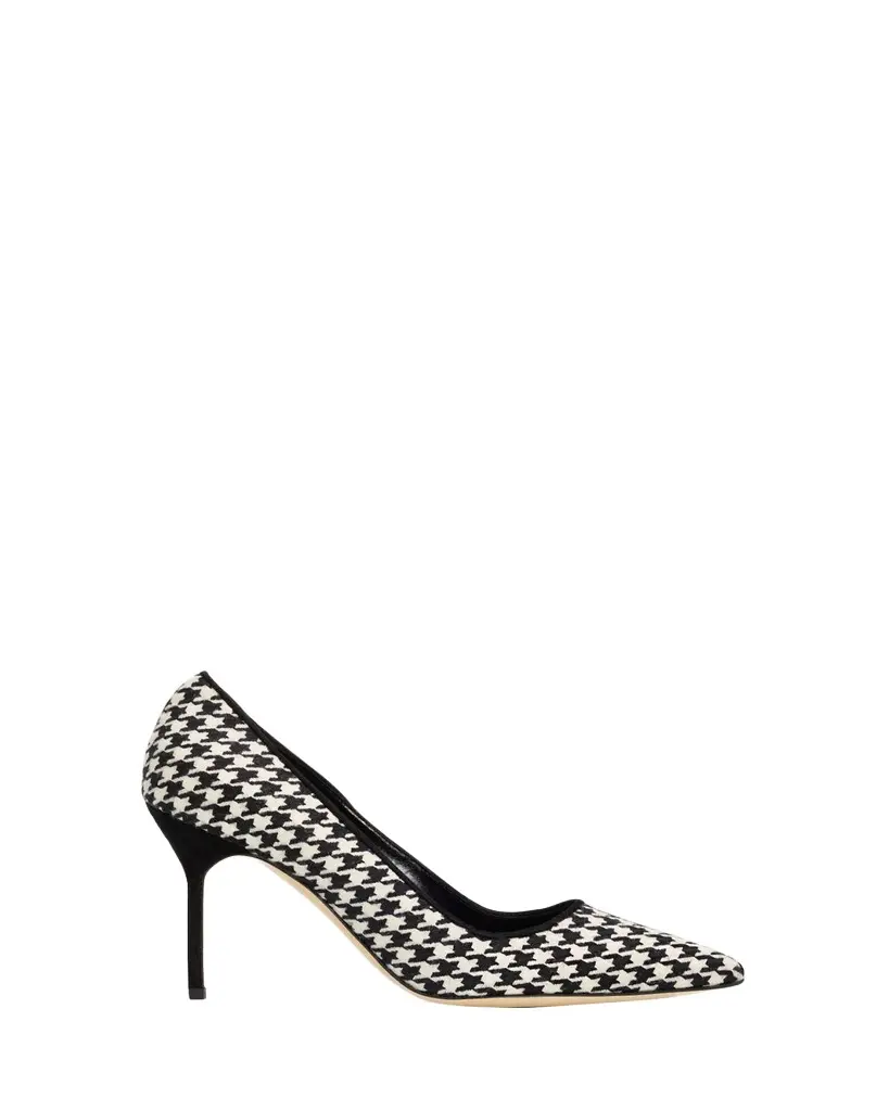 Manolo Blahnik 90mm BB Houndstooth Wool Pumps | Image 1 Manolo Blahnik 90mm BB Houndstooth Wool Pumps | Image 1