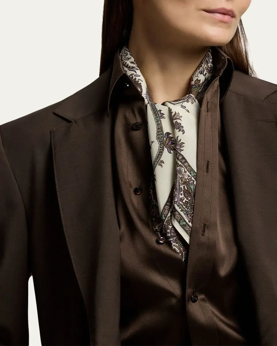 Ralph Lauren Collection Paisley Crepe de Chine Square Scarf | Thumbnail 3 Ralph Lauren Collection Paisley Crepe de Chine Square Scarf | Thumbnail 3
