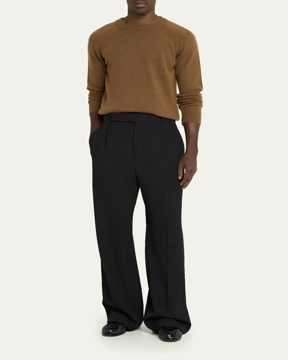 Saint Laurent Men's Cashmere 8gg Raglan Crewneck Sweater | Thumbnail 2
