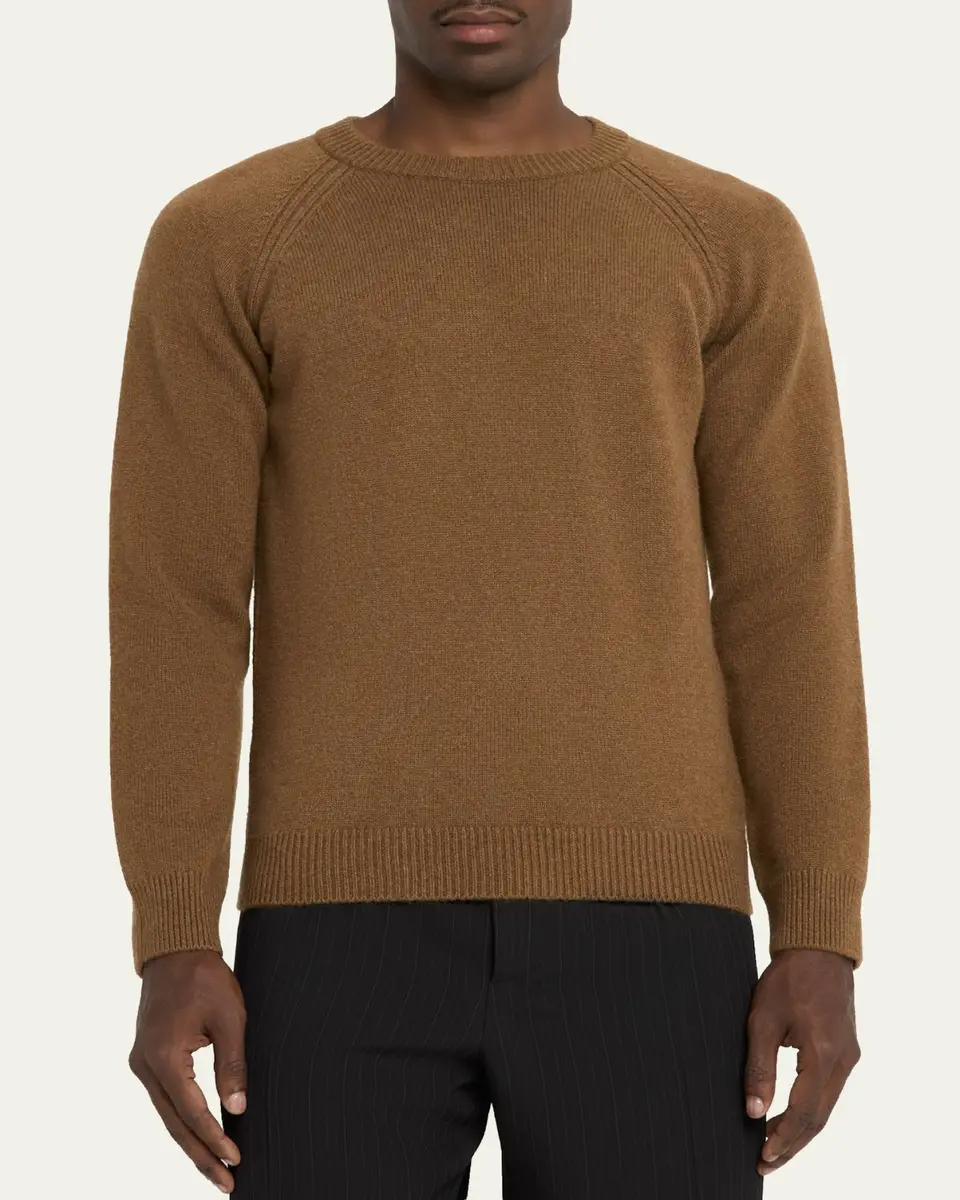 Saint Laurent Men's Cashmere 8gg Raglan Crewneck Sweater | Thumbnail 4
