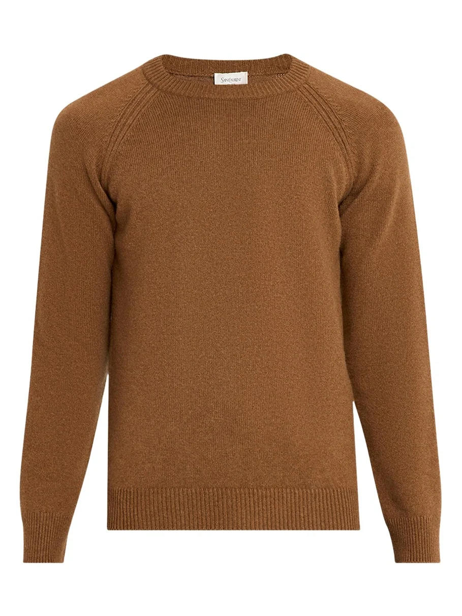 Saint Laurent Men's Cashmere 8gg Raglan Crewneck Sweater