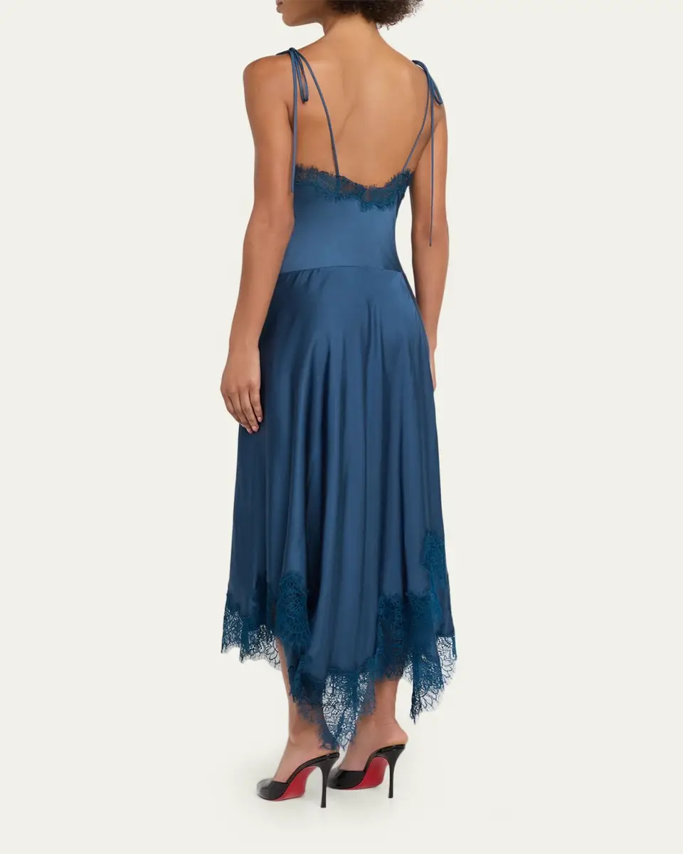 A.L.C. Aleena Satin Lace Maxi Dress | Thumbnail 3