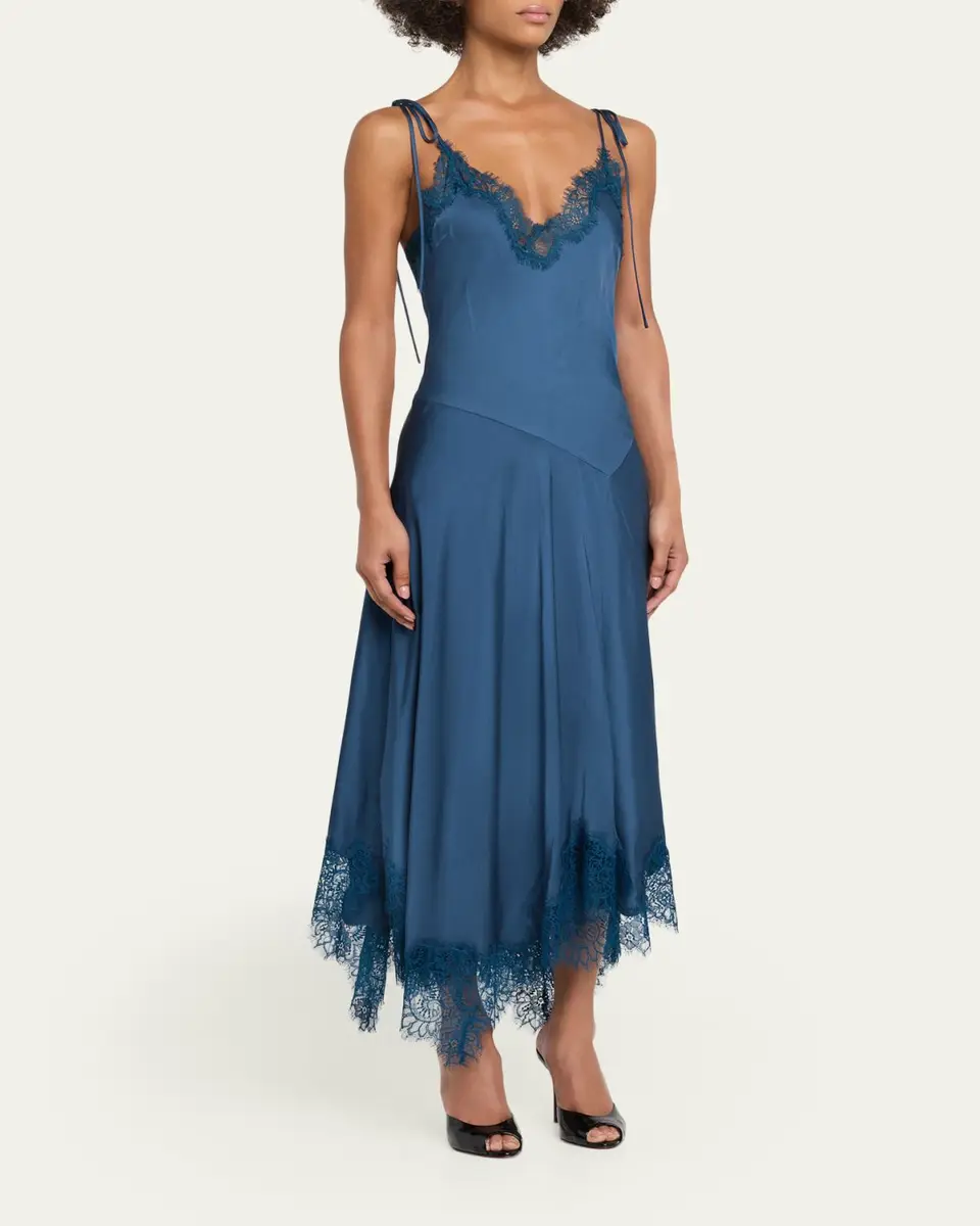 A.L.C. Aleena Satin Lace Maxi Dress | Thumbnail 4