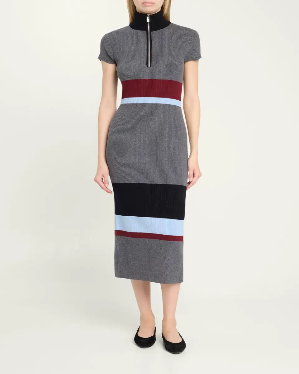 Toccin Dasha Striped Turtleneck Knit Midi Dress | Thumbnail 2 Toccin Dasha Striped Turtleneck Knit Midi Dress | Thumbnail 2