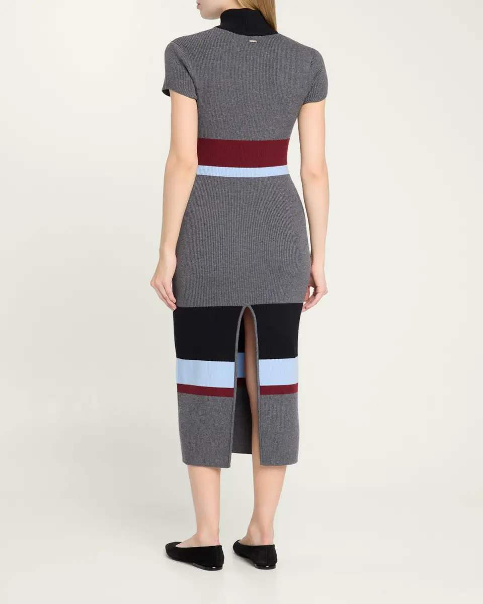 Toccin Dasha Striped Turtleneck Knit Midi Dress | Thumbnail 3 Toccin Dasha Striped Turtleneck Knit Midi Dress | Thumbnail 3